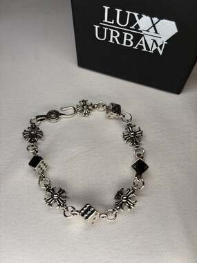 Y2K Chrome Dice Bracelet L